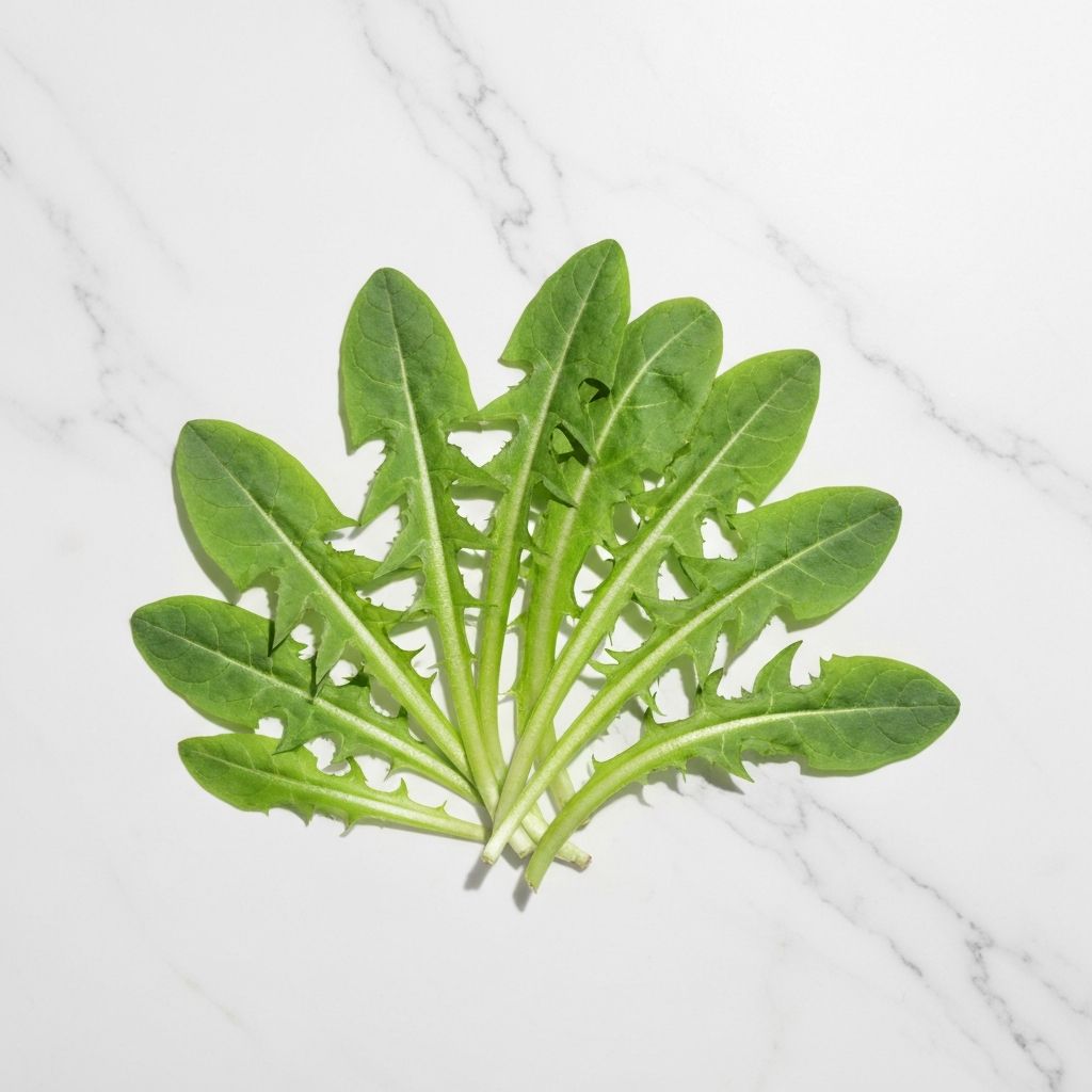 Frische Löwenzahnblätter